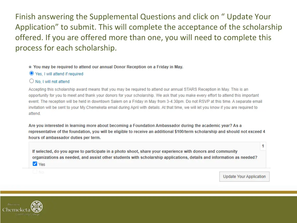 finish answering the supplemental questions