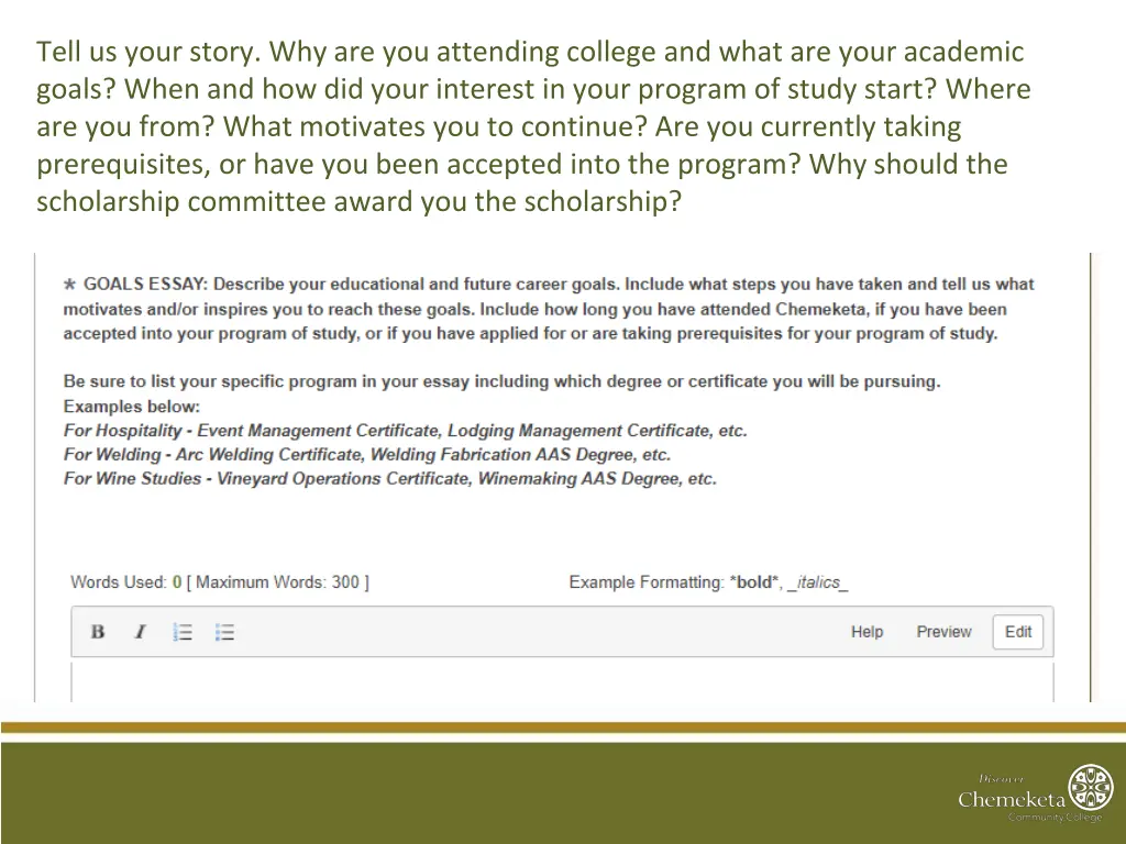 tell us your story why are you attending college