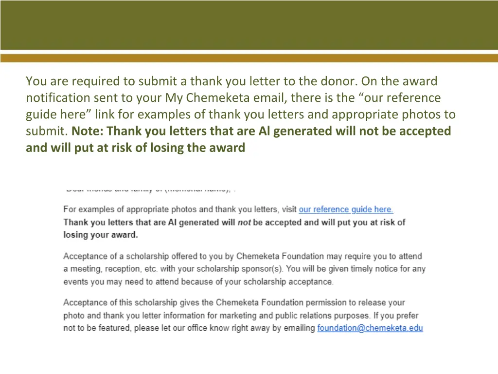 you are required to submit a thank you letter