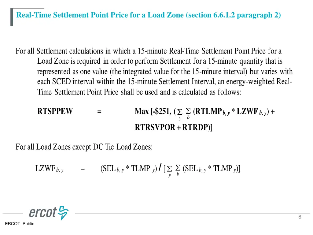 real time settlement point price for a load zone