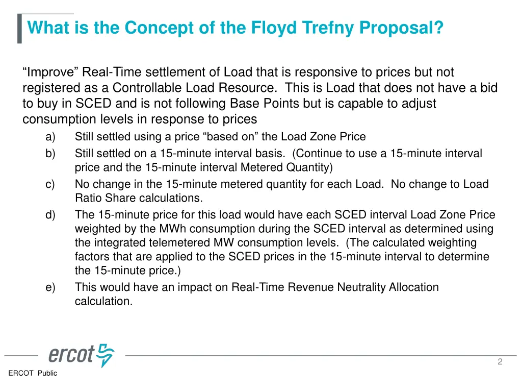 what is the concept of the floyd trefny proposal