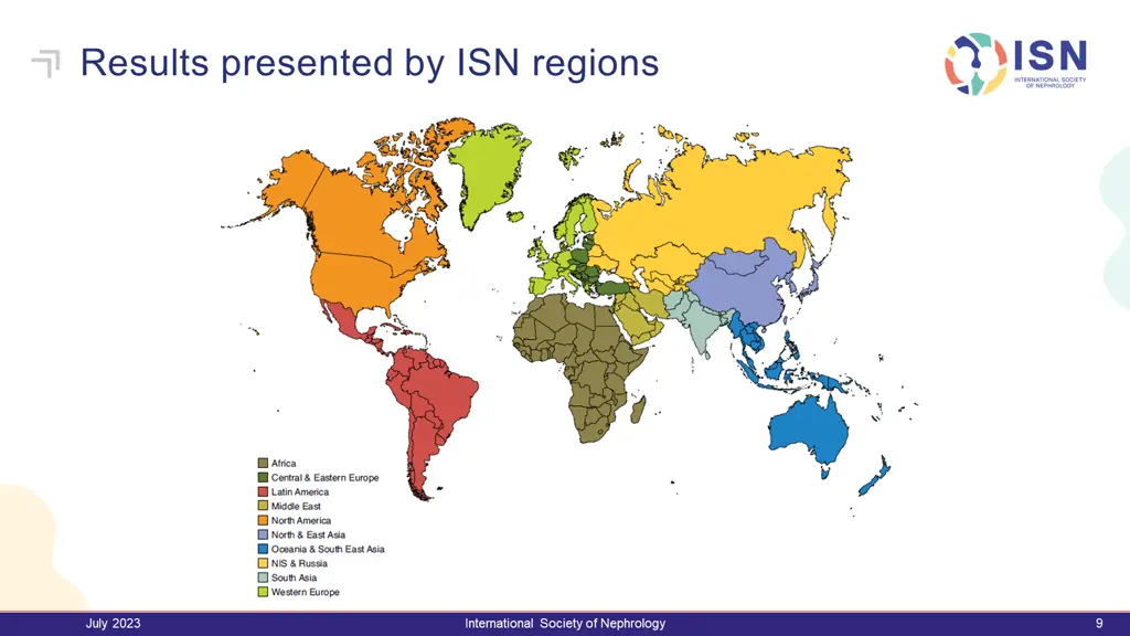 results presented by isn regions