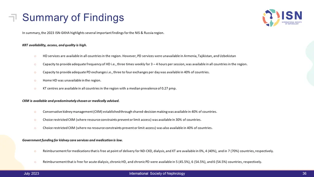 summary of findings