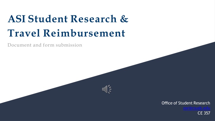 asi student research travel reimbursement