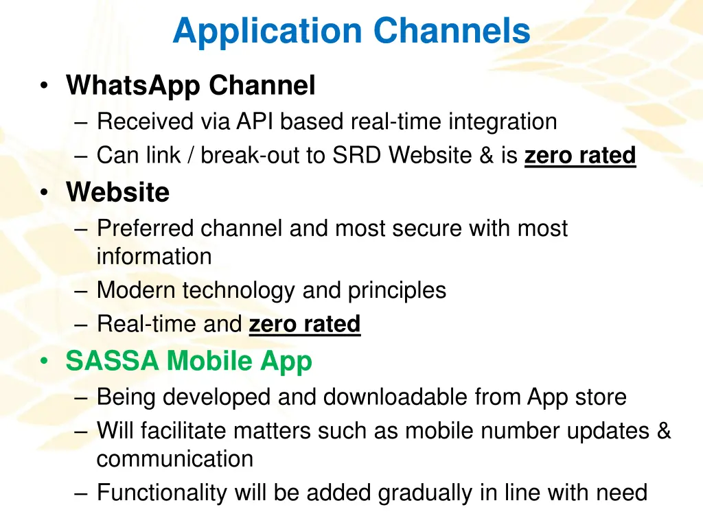 application channels