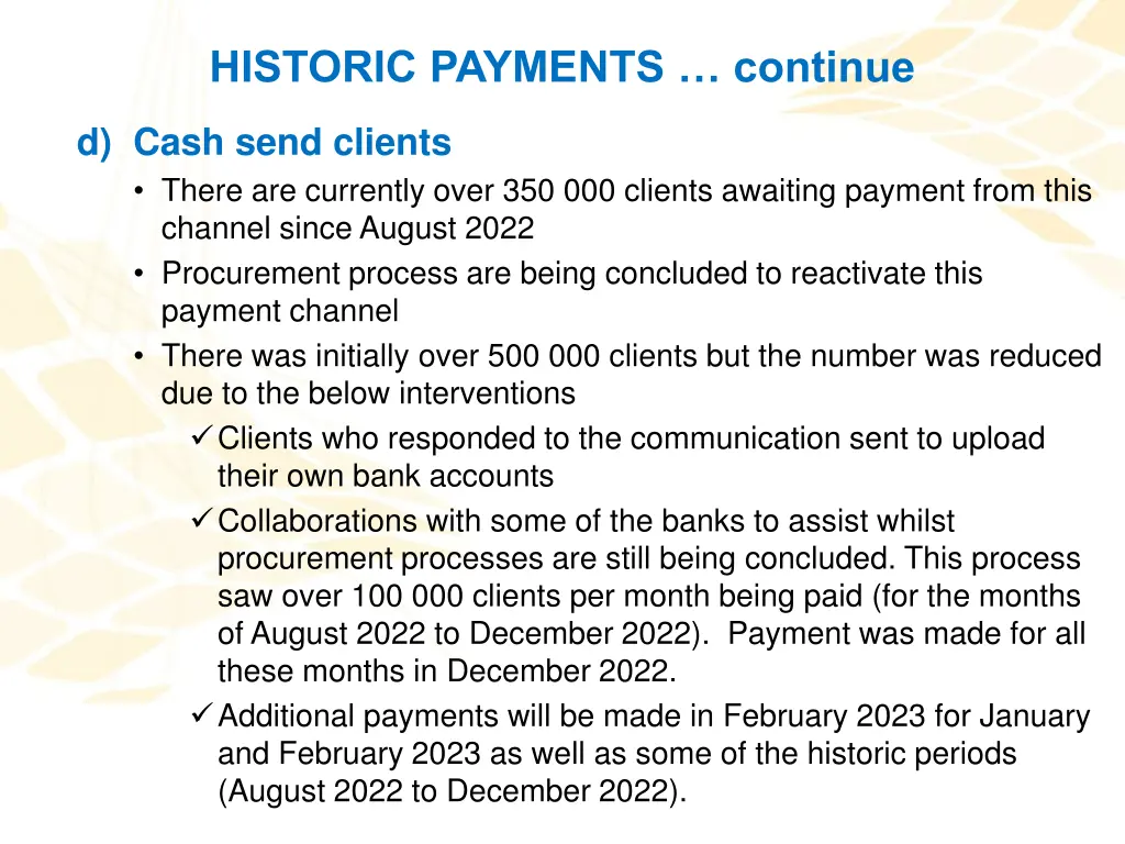 historic payments continue 1