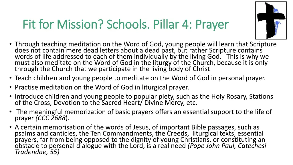 fit for mission schools pillar 4 prayer