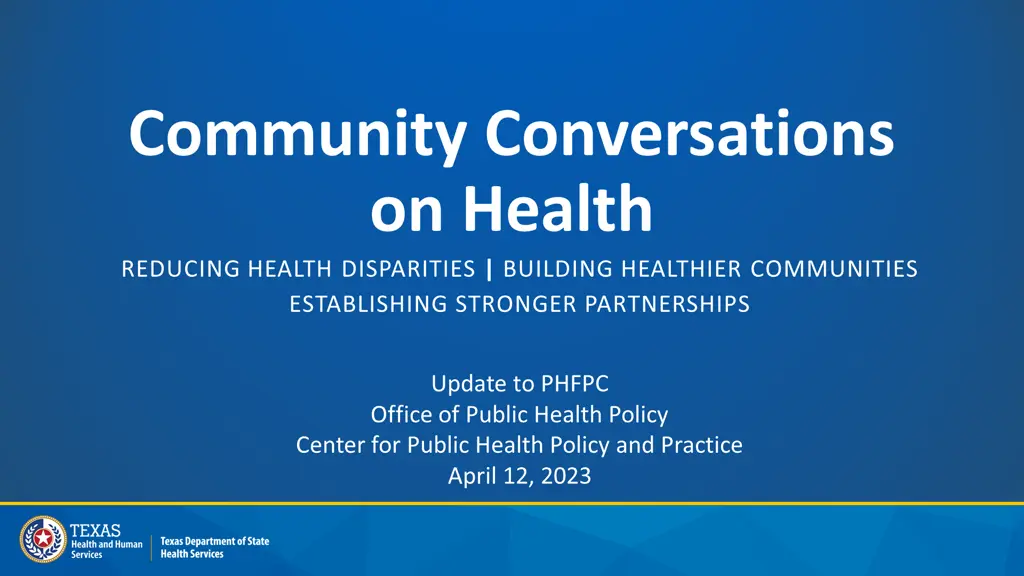 community conversations on health reducing health