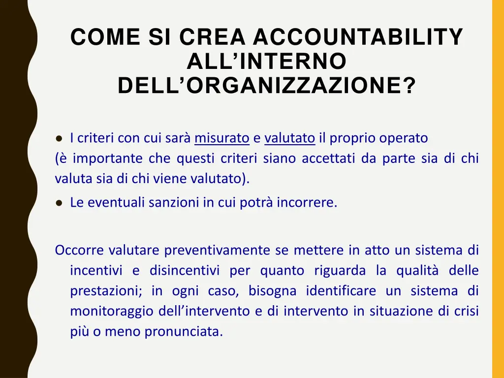 come si crea accountability all interno dell 1