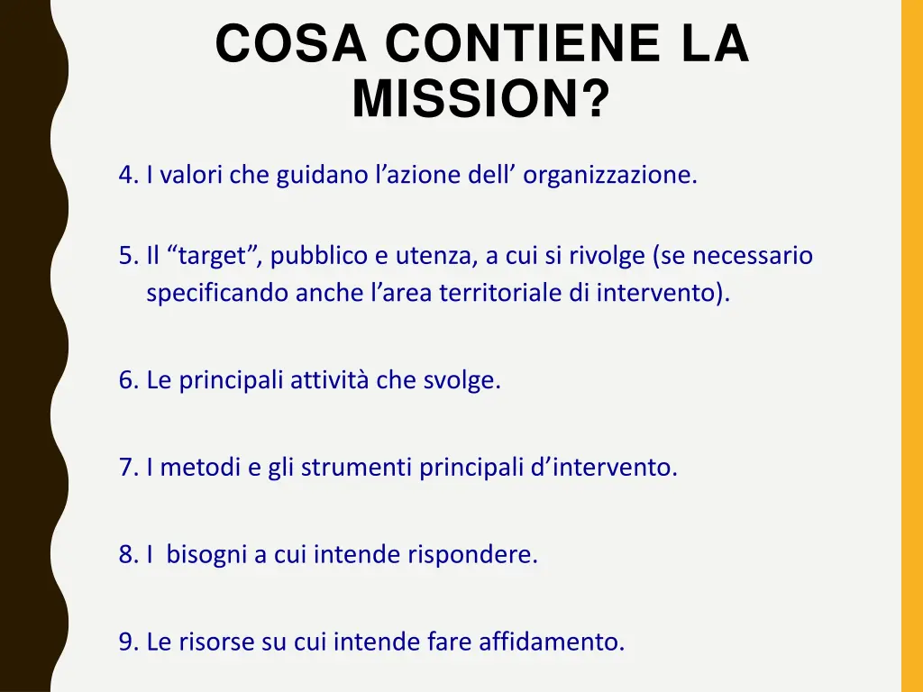 cosa contiene la mission 1