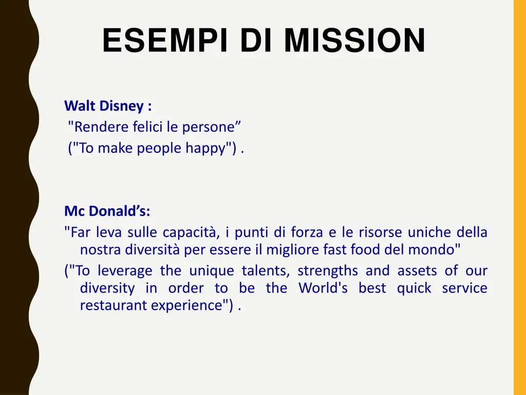 esempi di mission 1