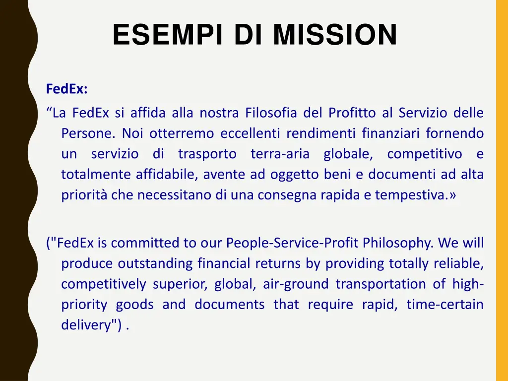 esempi di mission 2