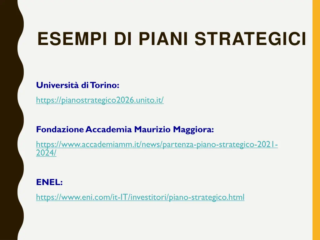 esempi di piani strategici 1