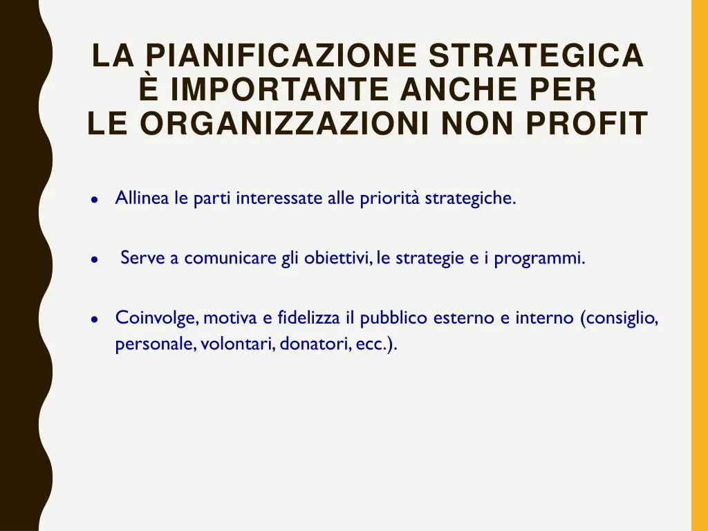 la pianificazione strategica importante anche