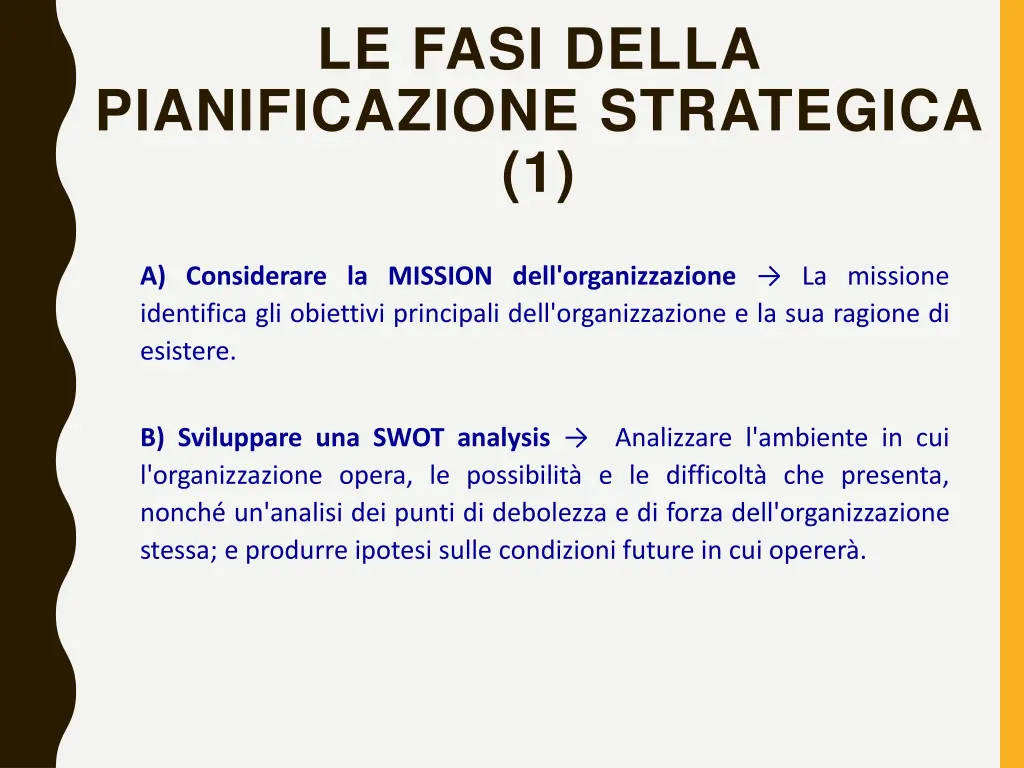 le fasi della pianificazione strategica 1