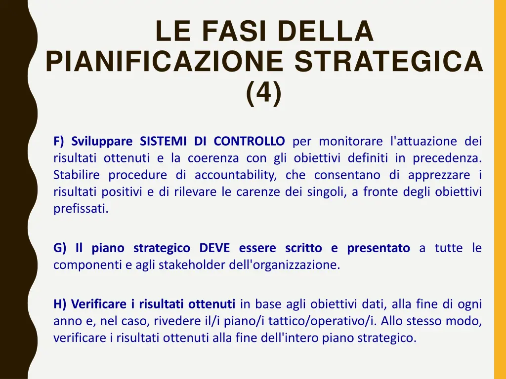 le fasi della pianificazione strategica 4