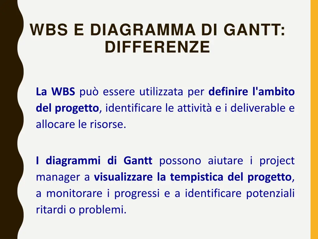 wbs e diagramma di gantt differenze