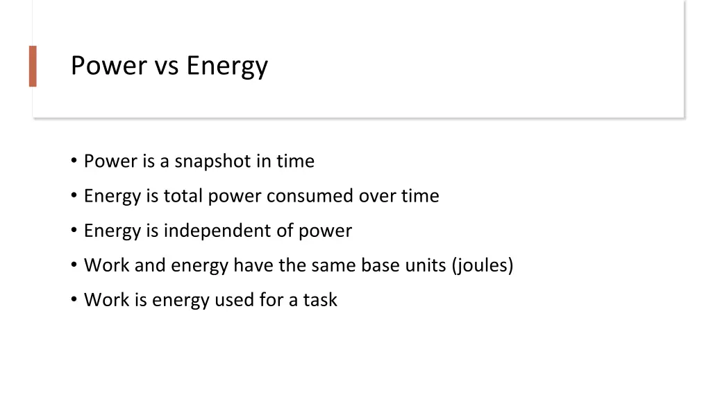 power vs energy
