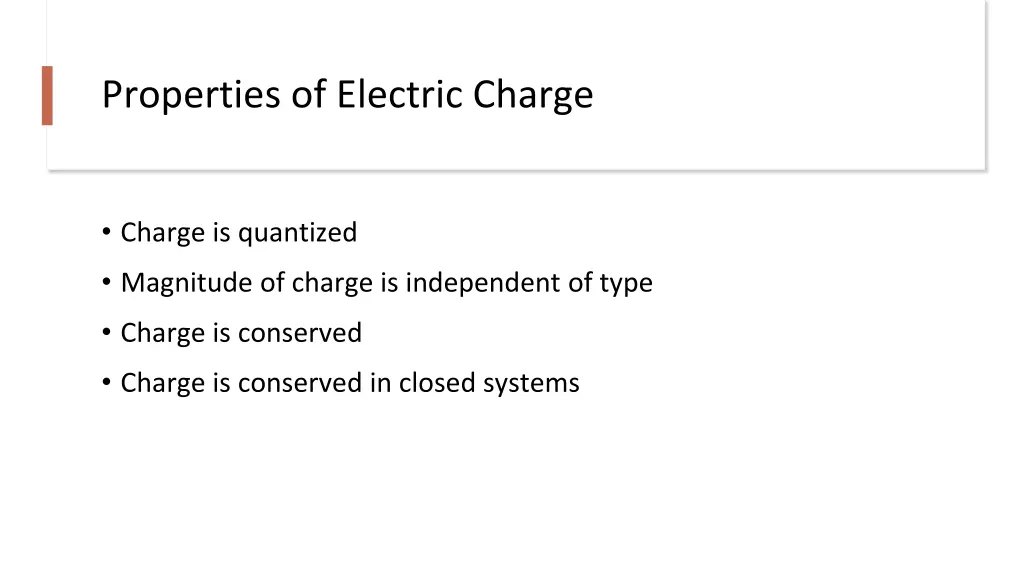 properties of electric charge