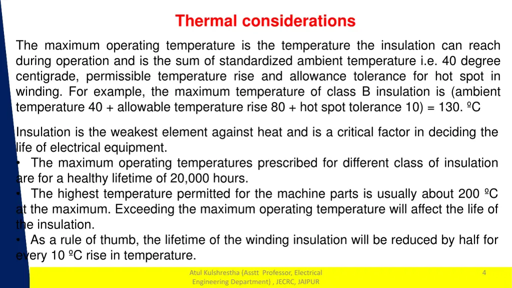 thermal considerations