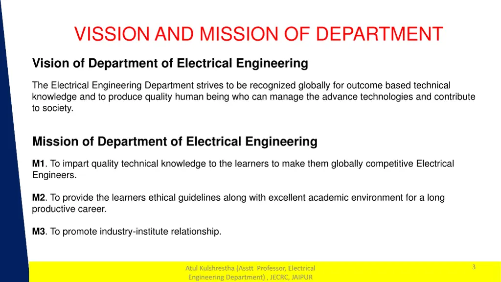 vission and mission of department