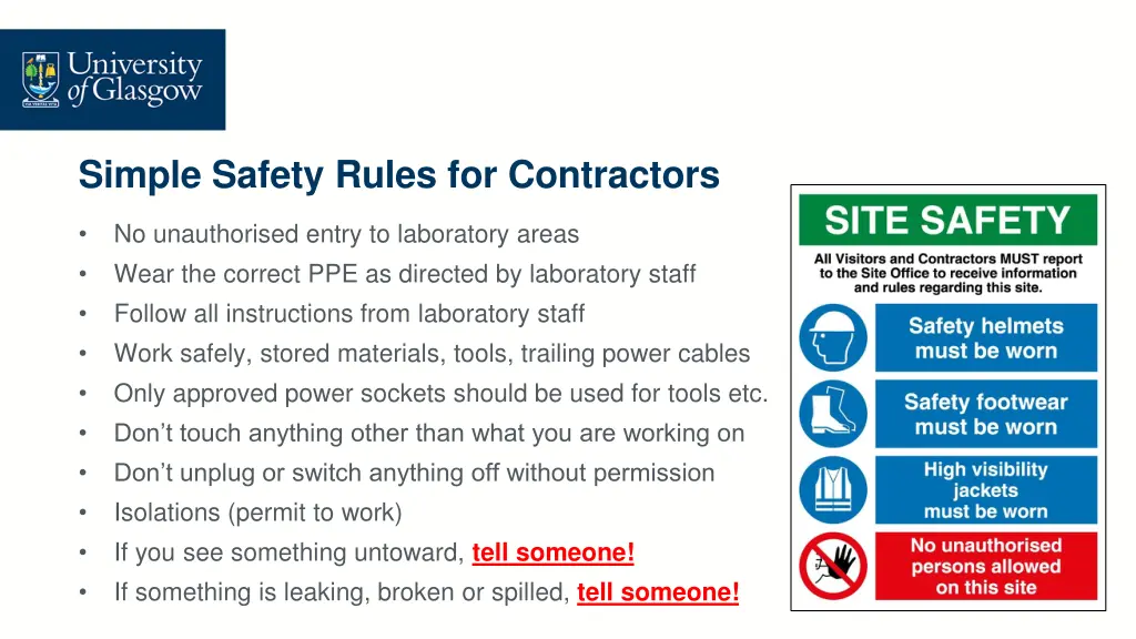 simple safety rules for contractors