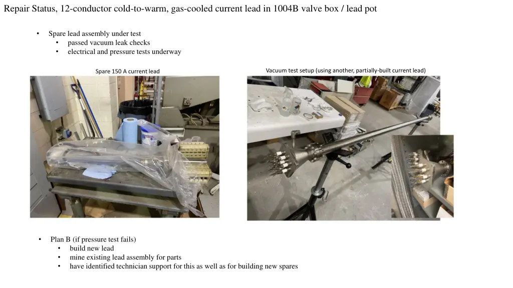 repair status 12 conductor cold to warm