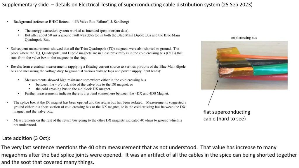 supplementary slide details on electrical testing