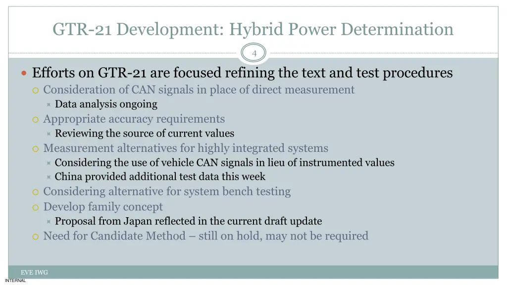 gtr 21 development hybrid power determination