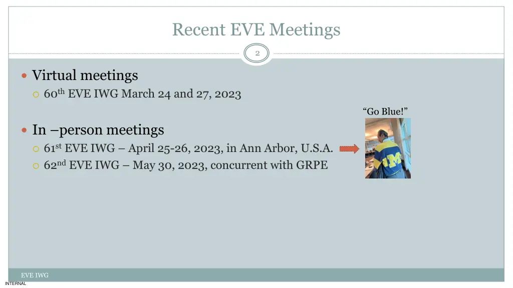 recent eve meetings