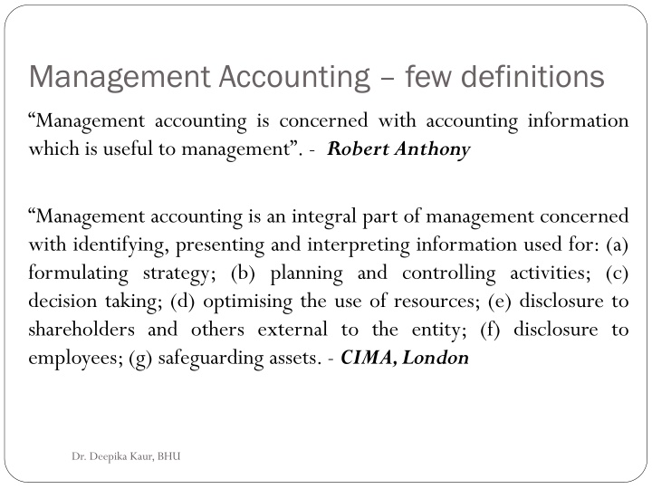 management accounting few definitions 1