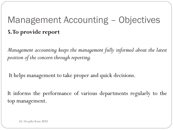 management accounting objectives 5