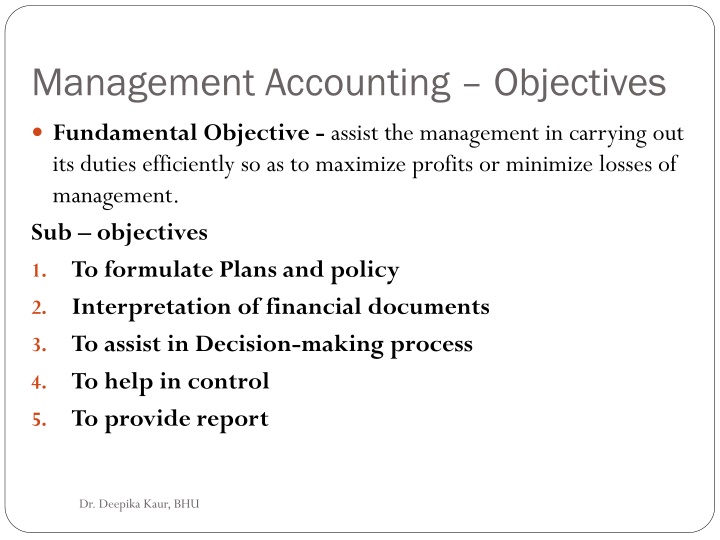 management accounting objectives