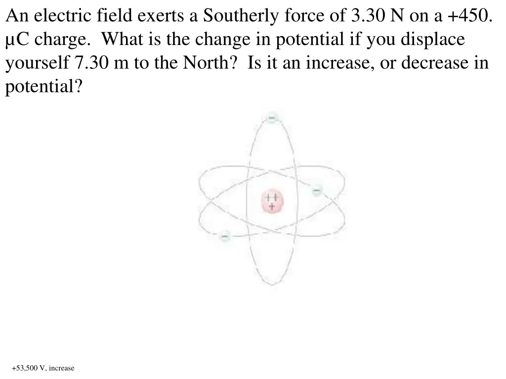 an electric field exerts a southerly force