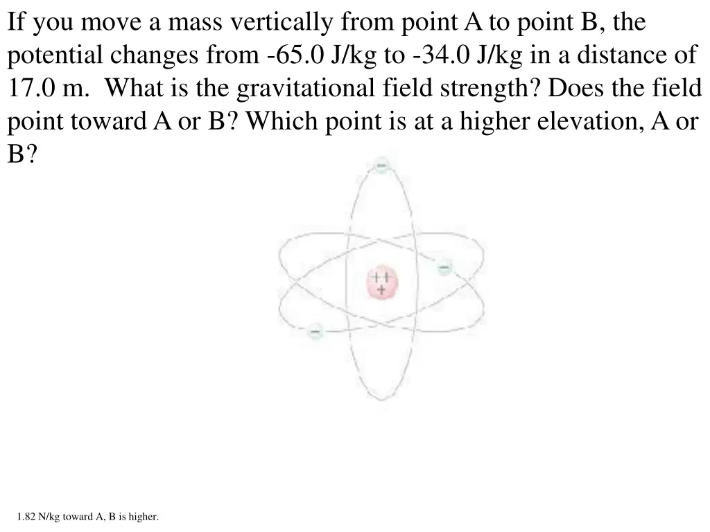 if you move a mass vertically from point