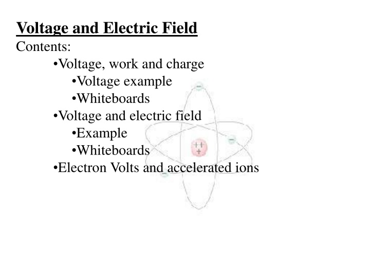 voltage and electric field contents voltage work