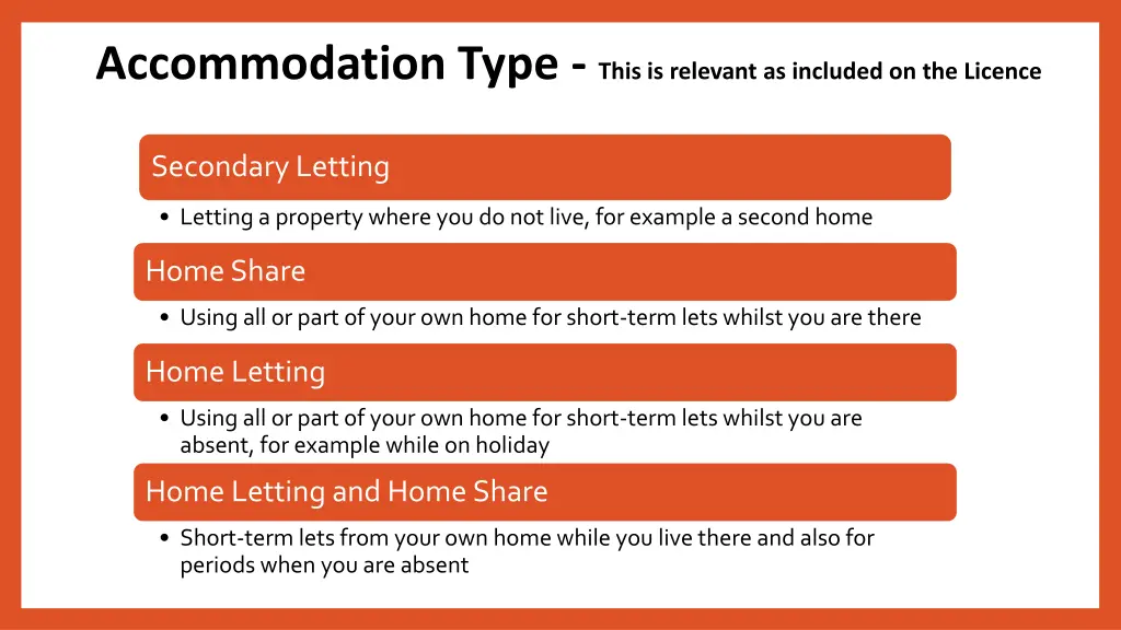 accommodation type this is relevant as included