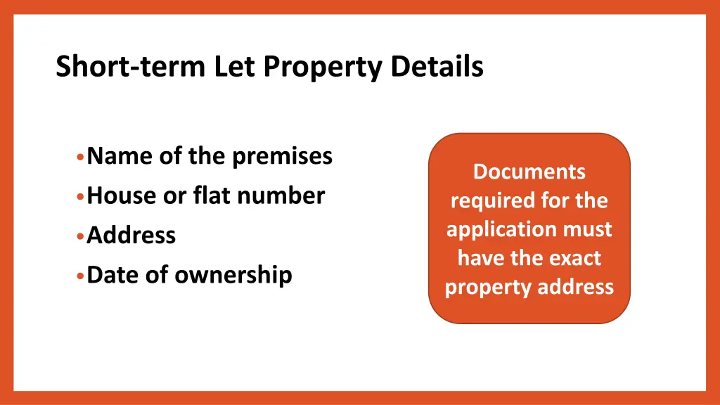 short term let property details