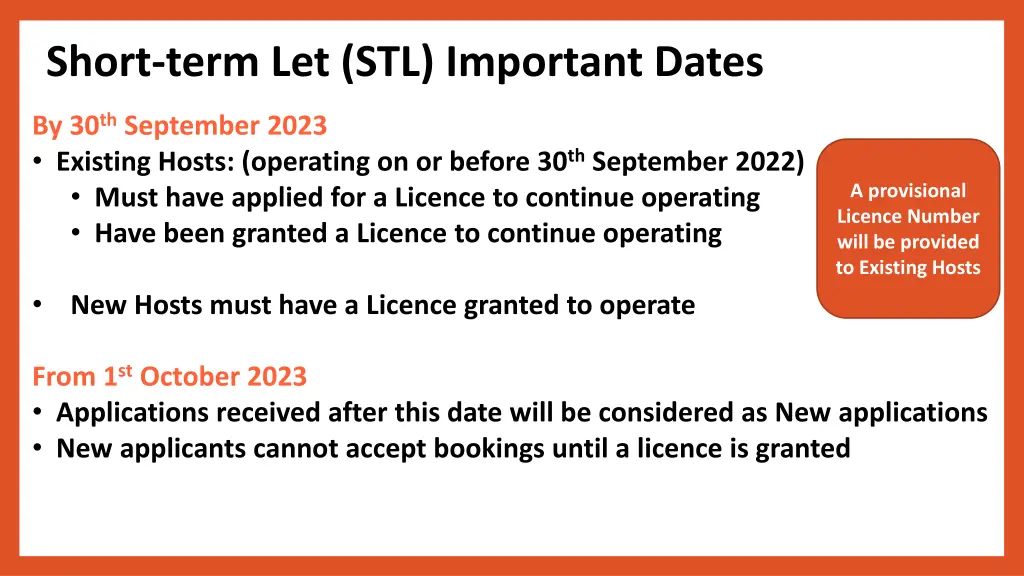 short term let stl important dates