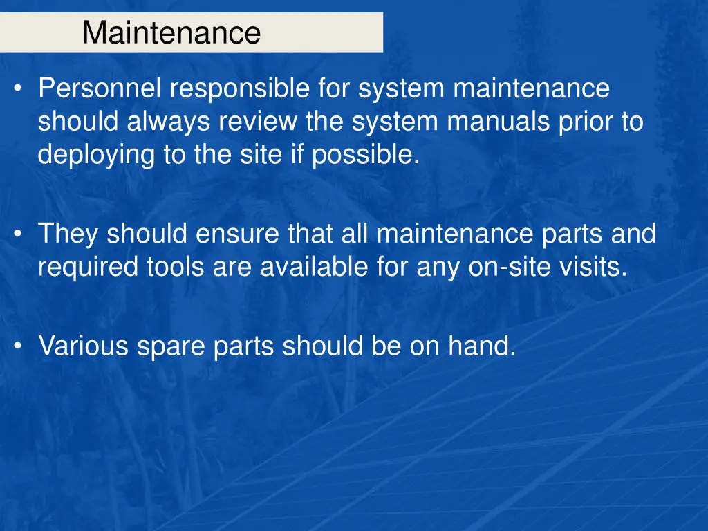 maintenance 33