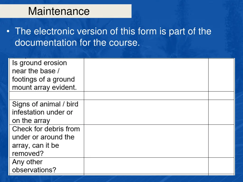 maintenance 43