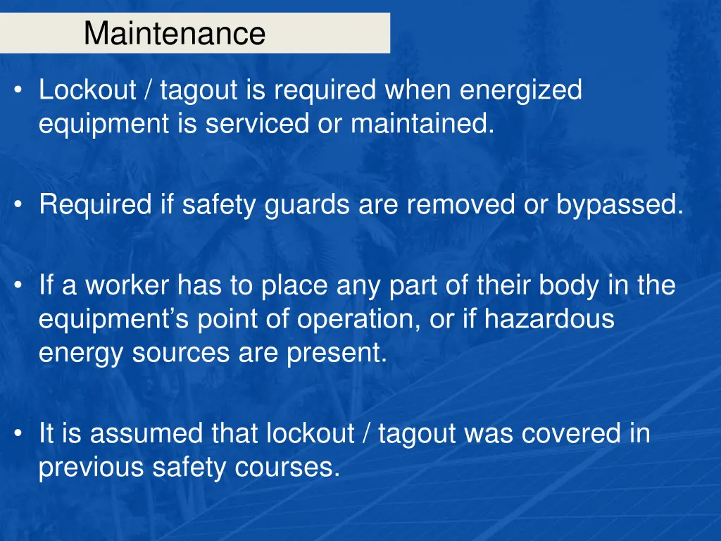 maintenance 8