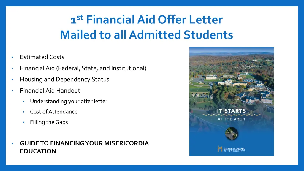 1 st financial aid offer letter mailed