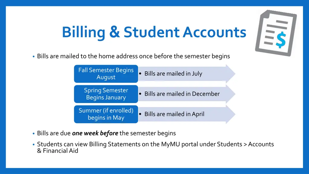 billing student accounts