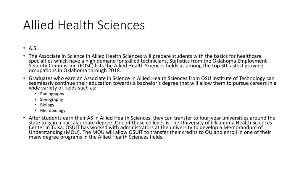 allied health sciences
