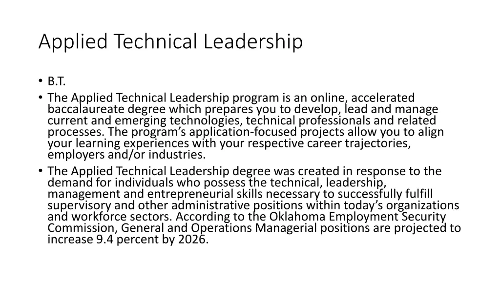 applied technical leadership