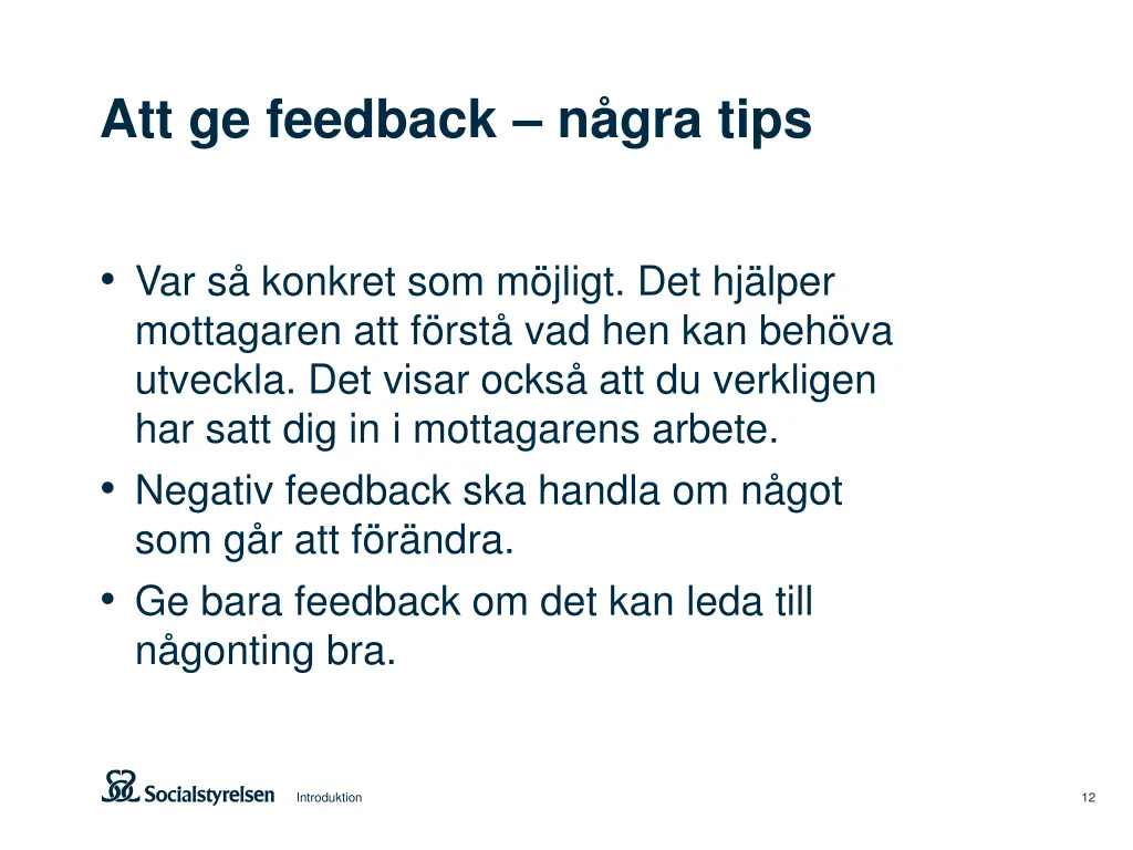 att ge feedback n gra tips