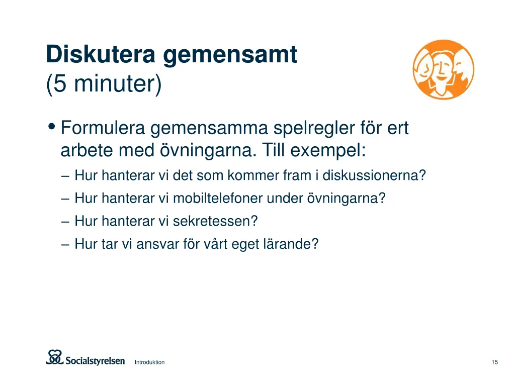 diskutera gemensamt 5 minuter