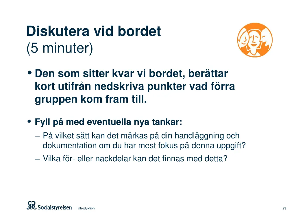 diskutera vid bordet 5 minuter 1