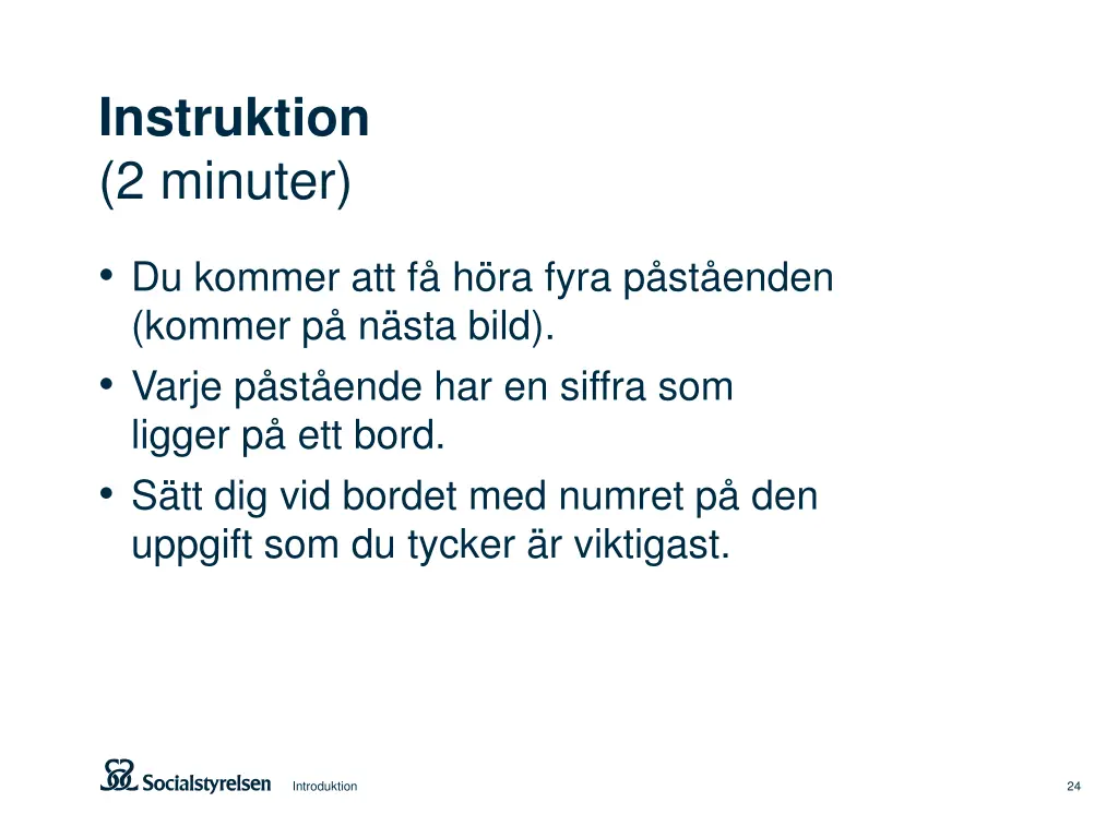 instruktion 2 minuter